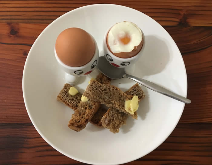 Boiled eggs breakfast